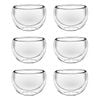 6pc Wilmax England Thermo Glass 120ml Double Wall Bowl - Clear