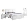 4 Pieces Bedroom Suite in Solid Wood & MDF Queen Size White Colour Bed, Bedside Table & Tallboy