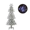 Costway 1.5M Flocked Christmas Tree w/Lighted Snowflake Topper Home Shop Carnival