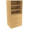 Lugna 1536 x 750 x 580mm Sand Ready to Assemble Robe Insert 2 Shelf 3 Drawer Unit