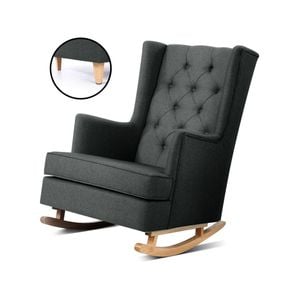 Artiss Armchair Rocking Arm Chair Lounge Feeding Recliner Charcoal