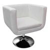 vidaXL French Leather Dining Armchair Retro Wingback Sofa Wing White Style