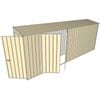 Build-a-Shed 0.8 x 5.2 x 2m Single Hinged Door Skillion Shed with Double Hinged Side Doors - Cream