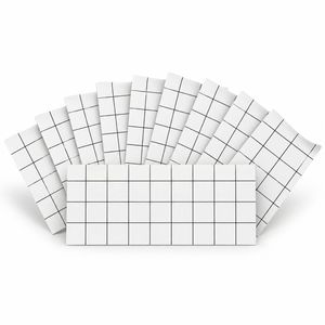 SOGA Peel & Stick Floor and Wall Tiles 30 x 60cm 10 Pack White Grid Tile Look