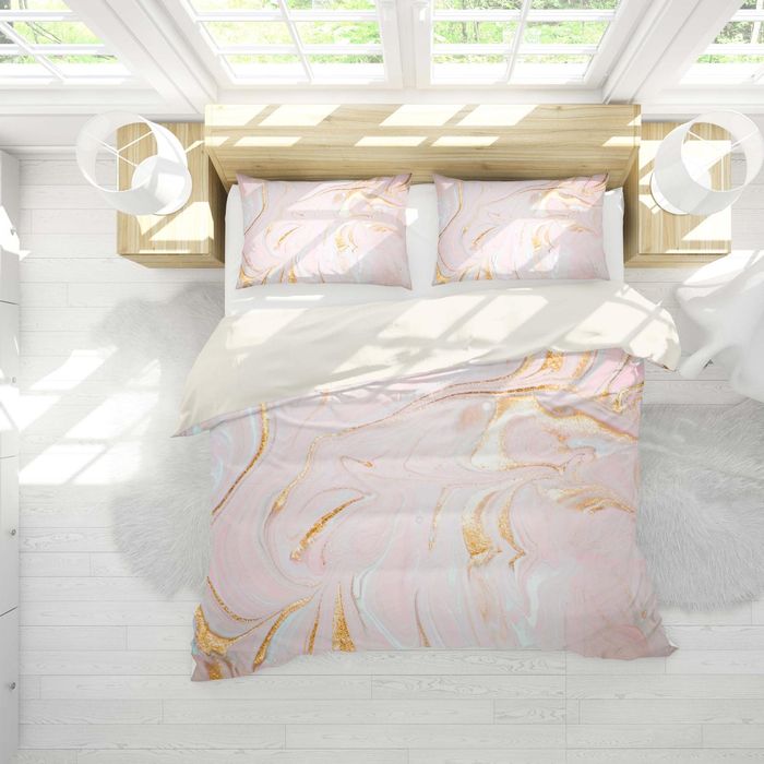 3D Pink Marble Texture Quilt Cover Set Bedding Set Pillowcases 105