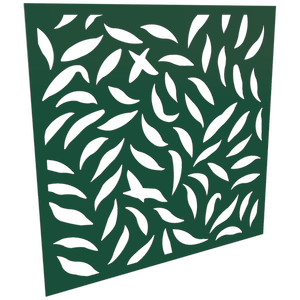 ProtectorAl 300 - 1200 x 300 - 1200mm Dark Green / Gloss White Large Leaf Unframed Composite Deco Panel