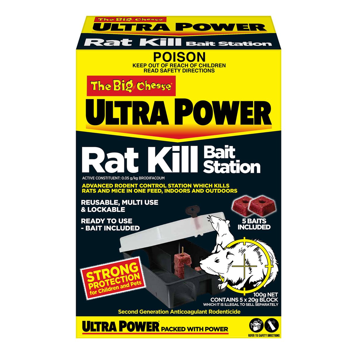 The Big Cheese 100g Ultra Power Rat Kill Bait Station
