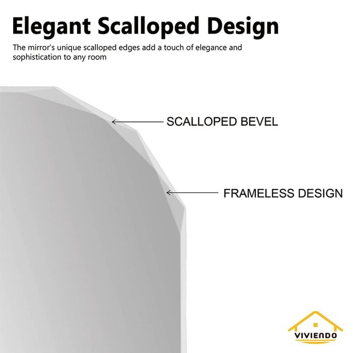 Viviendo Crystalline Mirror 70x90cm Beveled Edge Wall Mirrors Frameless