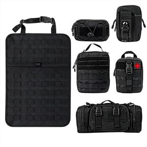 Catzon 6pcs Car Seat Storage Bag Tactical Anti Sag Panel Cars-black