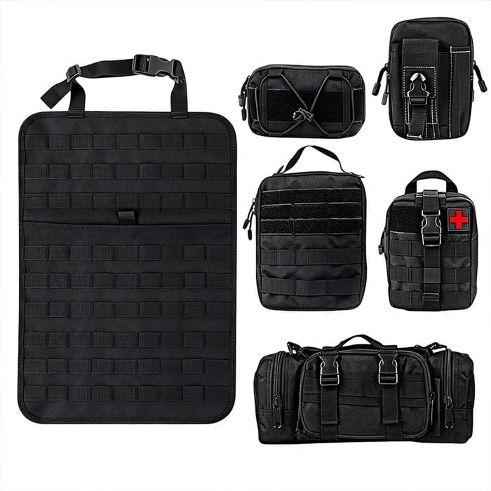 Catzon 6pcs Car Seat Storage Bag Tactical Anti Sag Panel Cars-black