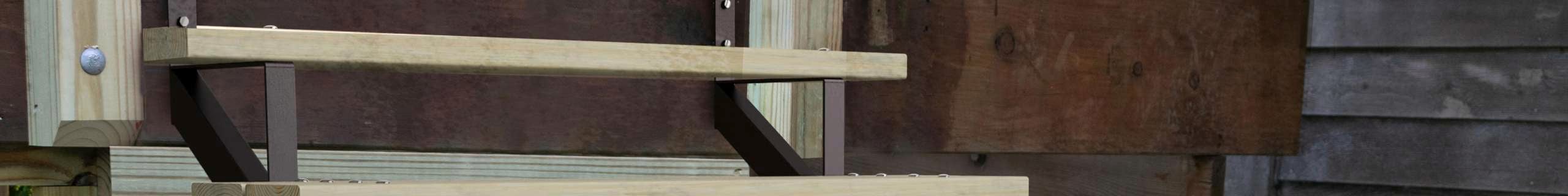 Peak stair stringer installed stairs on timber decking 