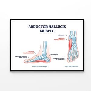 Abductor Hallucis Muscle with Leg  Print 100% Australian Made 90x60cm  (Poster)
