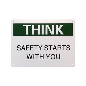 Brutus Think Safety Starts With You 300x225mm Plastic Sign