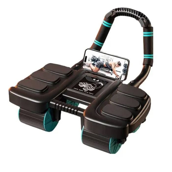 NNEOBA Six-Wheel Abdominal Exercise Roller Automatic Rebound Black