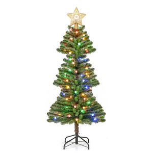 Costway 1.5M Artificial Christmas Tree w/Lighted Star Topper Holiday Decoration