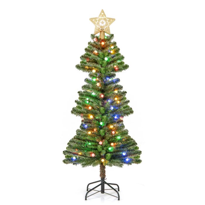 Costway 1.5M Artificial Christmas Tree w/Lighted Star Topper Holiday Decoration