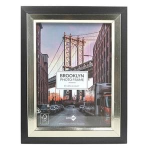 Unigift Brooklyn Wooden/Glass Picture Photo Frame 15x20cm Black/Gold
