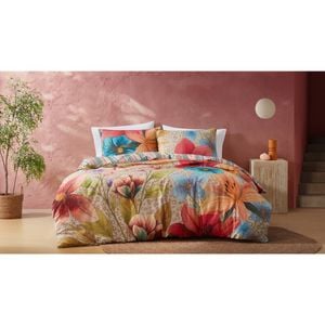 Ardor Chloe 250tc Cotton Sateen Comfort Quilt Cover Set King Bed Coral