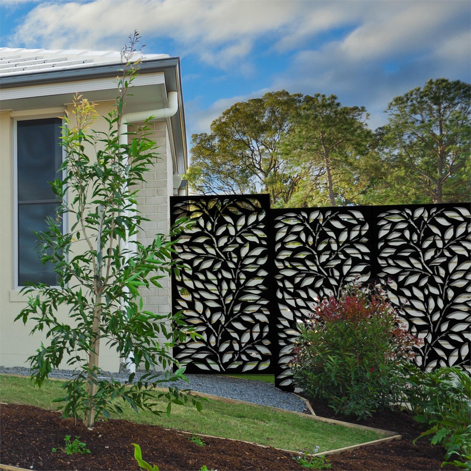 Jack Matrix 1810 x 905 x 9mm Charcoal Jungle Decor Screen with Frame Bunnings Australia
