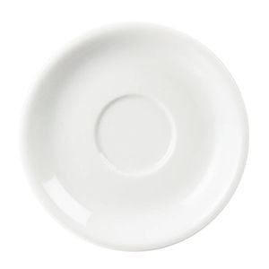Olympia Whiteware Cappuccino Saucers Porcelain Stackable White 180mm Pack Of 12