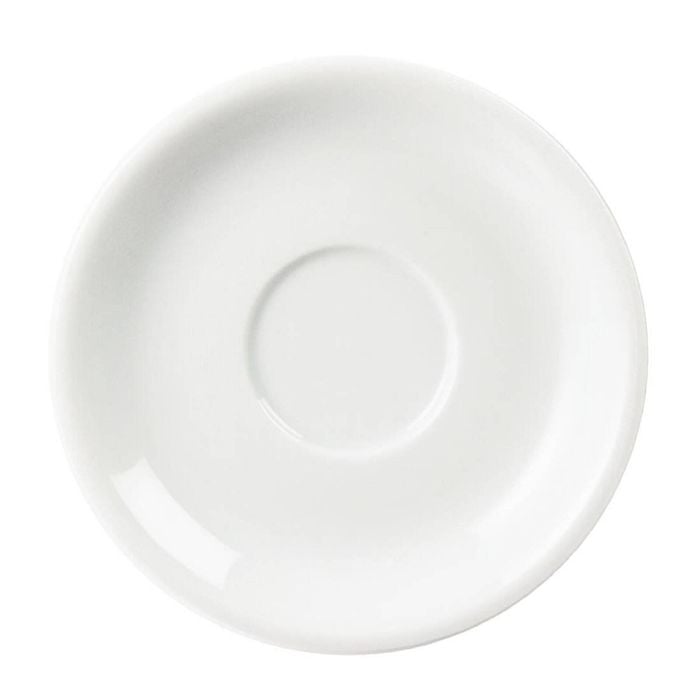 Olympia Whiteware Cappuccino Saucers Porcelain Stackable White 180mm Pack Of 12