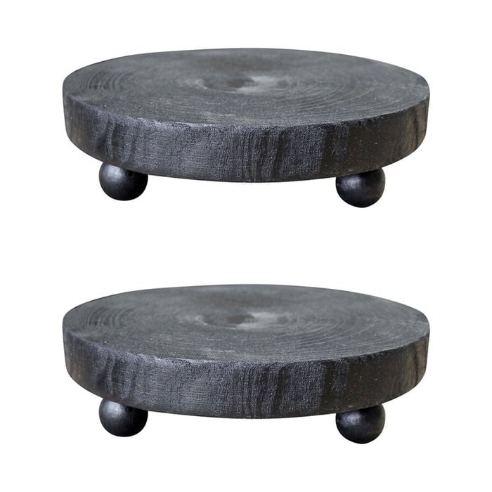 2x Paulownia Wood 25cm Trivet Kitchen/Dining Dish/Pot Round Stand MED Poppyseed