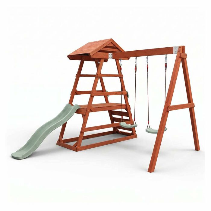Hide & Seek Kids - Milo Swing Set - Sage Slide & Accessories
