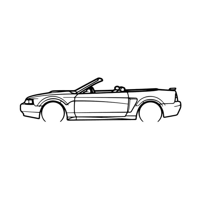 Ignite Laser Ford 1999 Mustang Covertable Silhouette Metal Wall Art Rustic Metal 23.6inch/60cm