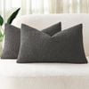 Gioia Casa Twin-pack Bouclé Cushion Covers - Soft Textured Polyester With Hidden Zipper (charcoal, 30cm X 50cm)