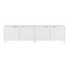 Design Square Raul Fluted Lowline TV Stand Entertainment Unit 180cm 4-Doors White