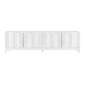 Design Square Raul Fluted Lowline TV Stand Entertainment Unit 180cm 4-Doors White