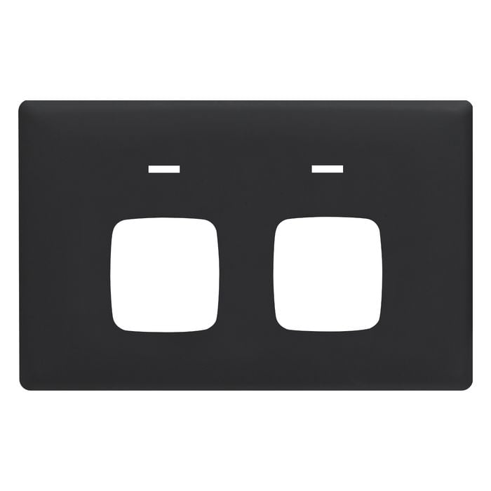 HPM LINEA Double Autoswitch Powerpoint Coverplate - Midnight Dash