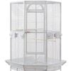 YES4PETS 161 cm XL Corner Bird Cage Pet Parrot Aviary Perch Castor Wheel Stand White