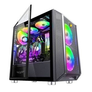 Armaggeddon Pc Case Tessaraxx Core 1 Air Mirco-atx Gaming Glass Side Panel Black