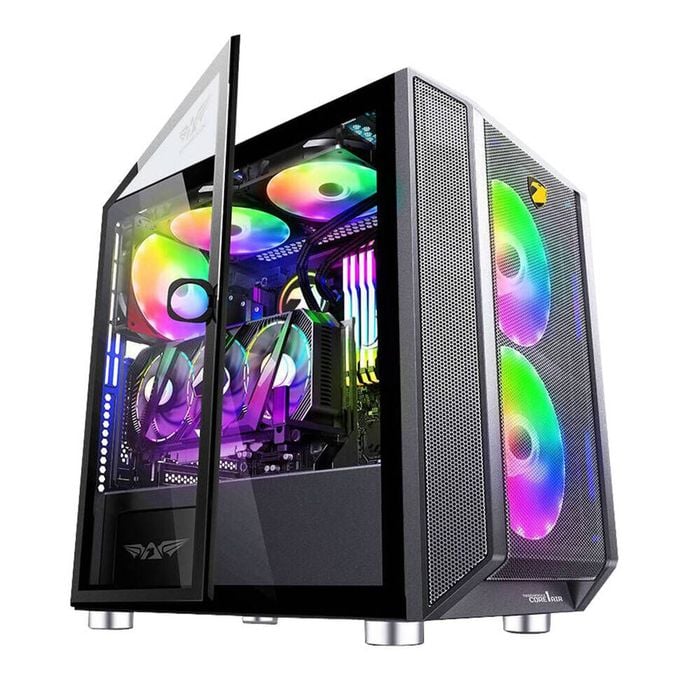 Armaggeddon Pc Case Tessaraxx Core 1 Air Mirco-atx Gaming Glass Side Panel Black