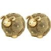 2PK LVD Resin Candle Holder Eclectic Sheep Decoration 11.5x9.5x9cm Gold