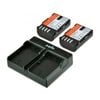 Jupio 2x Batteries 1860mAh & USB Dual Charger Kit For Panasonic DMW-BLF19E