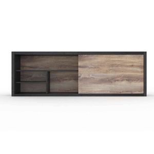 Modern Furniture ARTO Display Unit 240cm - Warm Oak & Black
