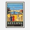 Galrie Vintage Geelong Victoria Australia Travel Poster by James Northfield Art Decor, Black Frame, A4 21 x 30cm (8 x 12inch)