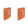 2x Colourhide 48cm Zipper Ring Binder File Holder Document Organiser Tangerine