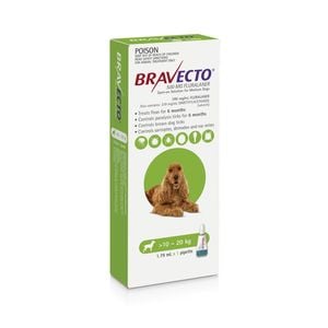 Bravecto SPOT ON For Dogs 10-20kg 1 x Pipette (Green)
