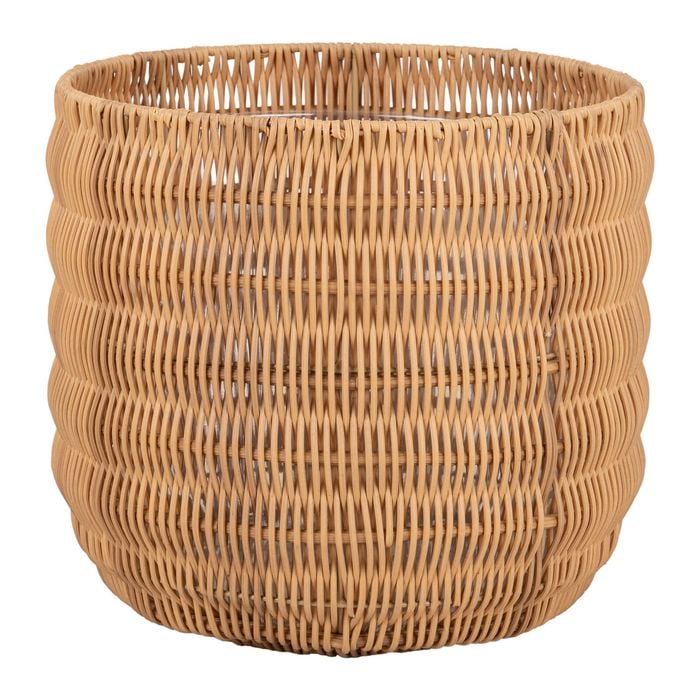 Astin Sinclair 300 x 280mm Natural Poly Rattan Basket Planter Medium