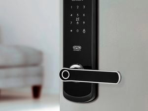 Orion black smart door handle with keypad