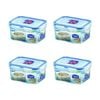 4x Lock & Classic Rectangular Short Container - 470ml
