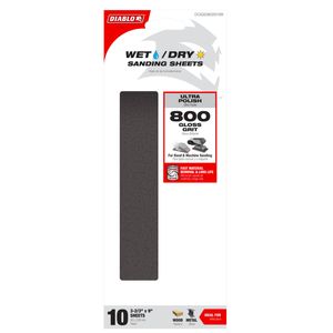 Diablo 93 x 229mm 800 Grit Wet/Dry Sanding Sheet - 10 Pack