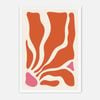 Galrie Vibrant Abstract Orange and Pink Minimalist Art Print for Modern Decor, White Frame, A4 21 x 30cm (8 x 12inch)