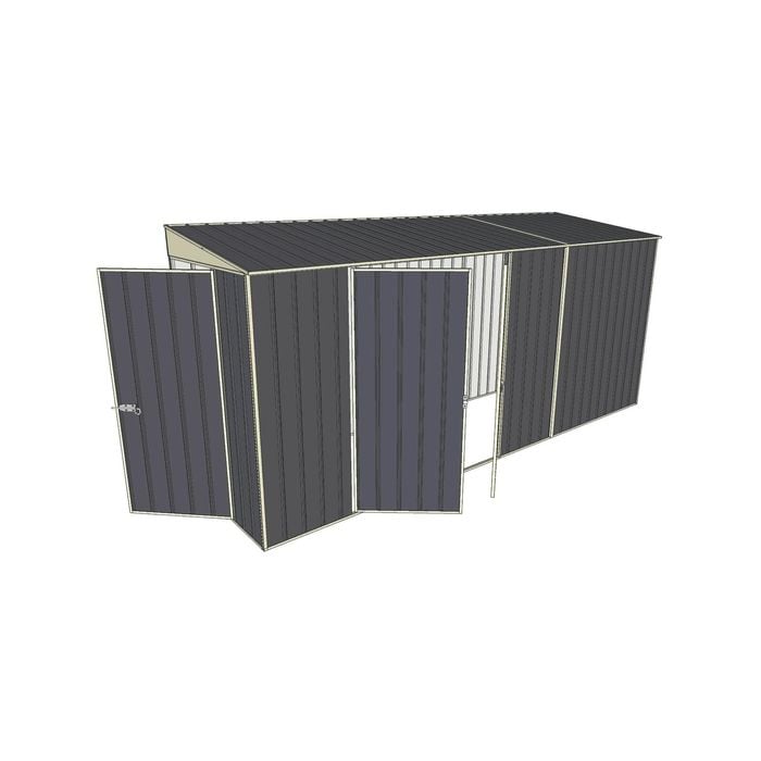 Build-A-Shed 1.2 x 4.5 x 2.0m Skillion Double Hinged Side Doors Shed - Grey