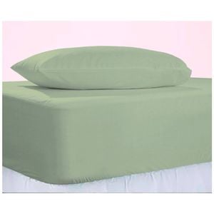 The Lighthouse Washed Cotton Combo Bed Set W/ Pillowcase Super King Sage Green