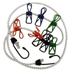 Elastic Clothes Line With Built-in Pegs – Stretch Camping & Caravan Laundry Line