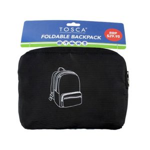 Tosca Foldable Lightweight Travel Outdoor Compact Backpack Bag - Black